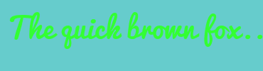 Image with Font Color 33FF33 and Background Color 66CCCC